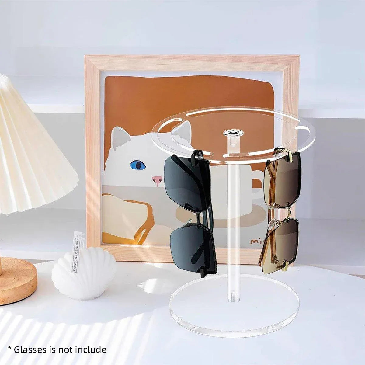 360 Degree Rotating Eyeglasses Display Stand Desktop Holder Organizer Glasses Storage - 1-Layer