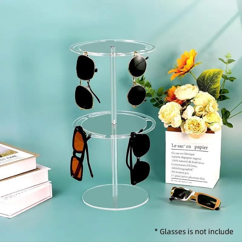 360 Degree Rotating Eyeglasses Display Stand Desktop Holder Organizer Glasses Storage - 1-Layer