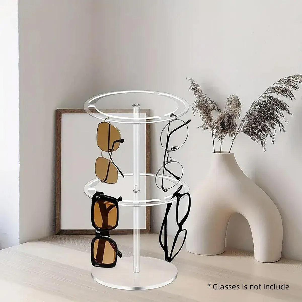 360 Degree Rotating Eyeglasses Display Stand Desktop Holder Organizer Glasses Storage - 1-Layer