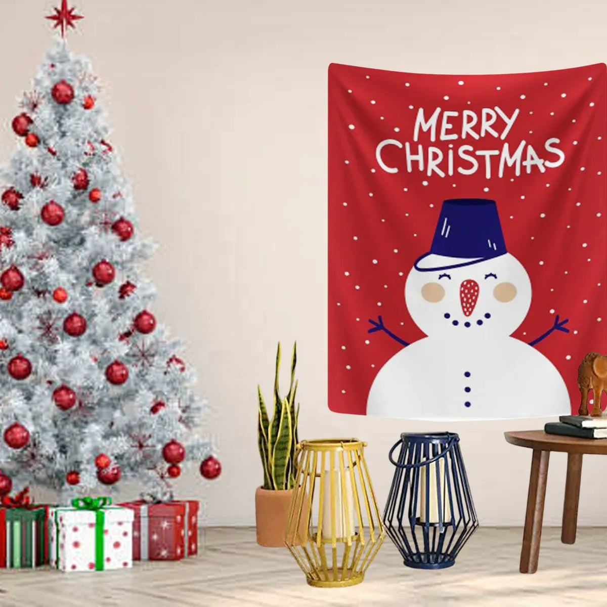 Christmas Line Hanging Cloth Bed Hanging Cloth Background Wall Cloth 100x70cm