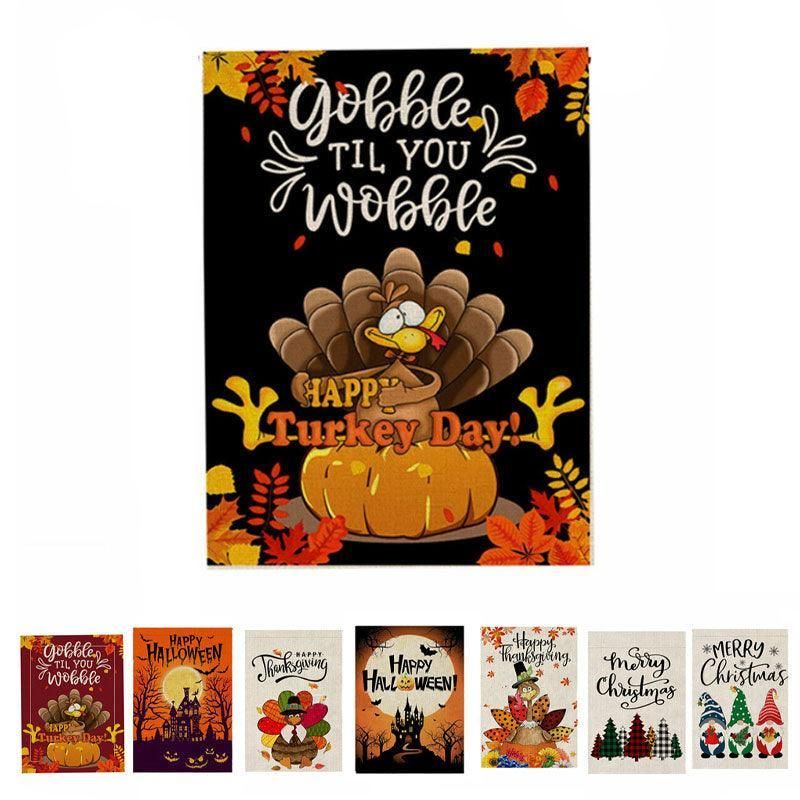 Christmas Halloween Garden Flag House Yard Decorative Double Sided Outdoor - Turkey12