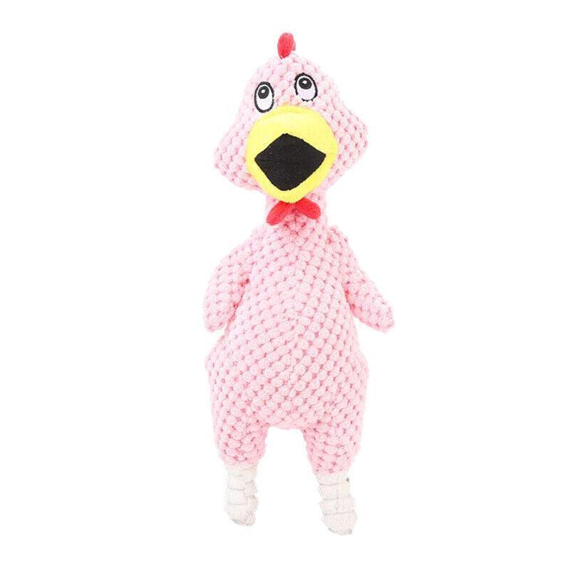 Squeaky Dog Toys Puppy Pet Chew Rope Squeaker Crinkle Rope Plush Toy Teething Au - Brown Goose