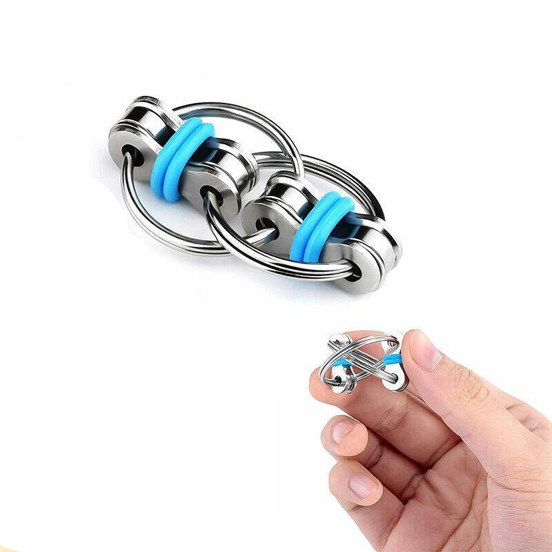 1X Flippy Bike Chain Fidget Toy Stress Relief Sensory - Light Blue