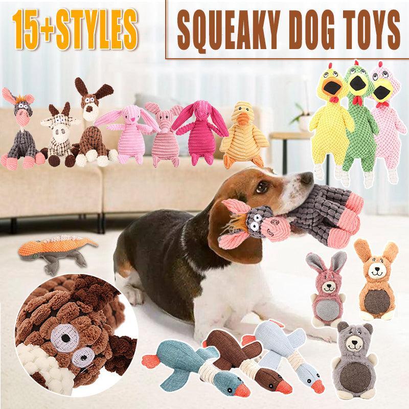 Squeaky Dog Toys Puppy Pet Chew Rope Squeaker Crinkle Rope Plush Toy Teething Au - Light Blue Goose
