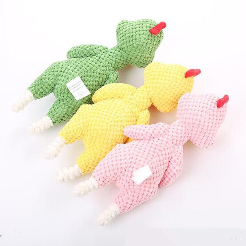 Squeaky Dog Toys Puppy Pet Chew Rope Squeaker Crinkle Rope Plush Toy Teething Au - Light Blue Goose