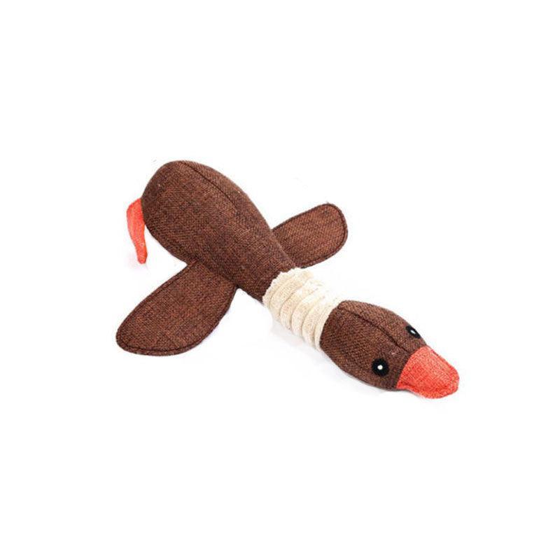 Squeaky Dog Toys Puppy Pet Chew Rope Squeaker Crinkle Rope Plush Toy Teething Au - Light Blue Goose