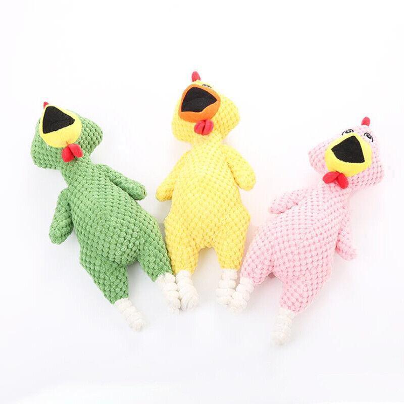 Squeaky Dog Toys Puppy Pet Chew Rope Squeaker Crinkle Rope Plush Toy Teething Au - Dark Goose