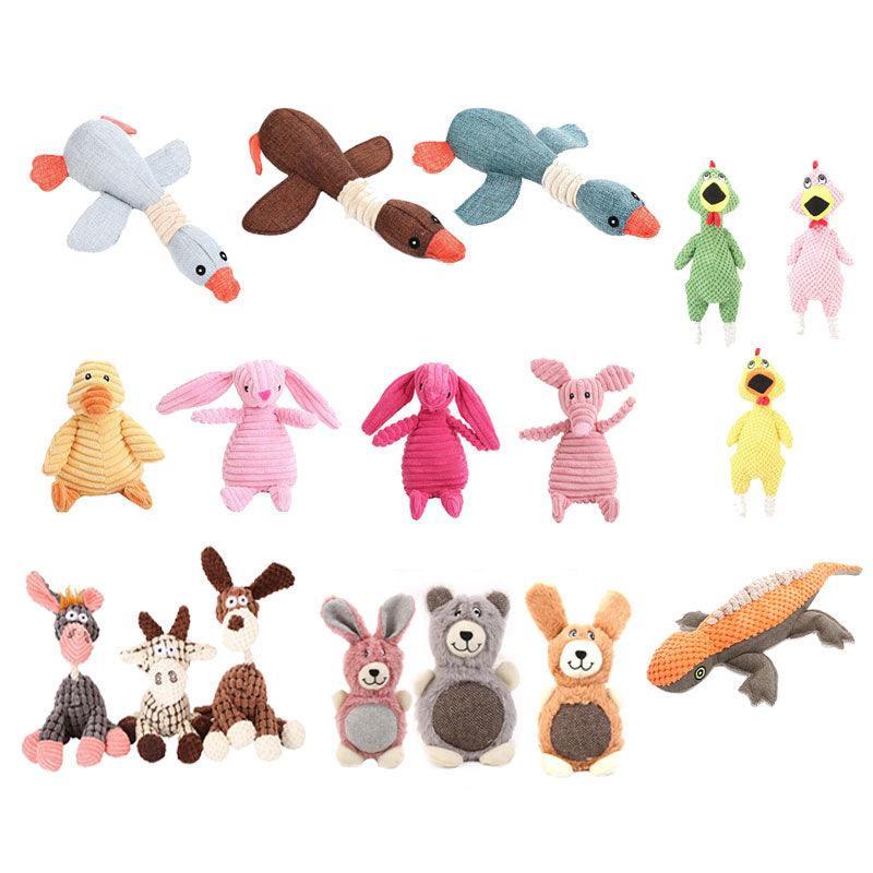 Squeaky Dog Toys Puppy Pet Chew Rope Squeaker Crinkle Rope Plush Toy Teething Au - Yellow Chicken
