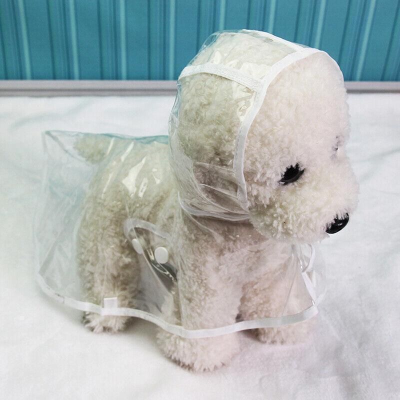 Puppy Waterproof Pet Dog Raincoat Jacket Clothes Vest Rain Coat Outdoor Hoodies White - M
