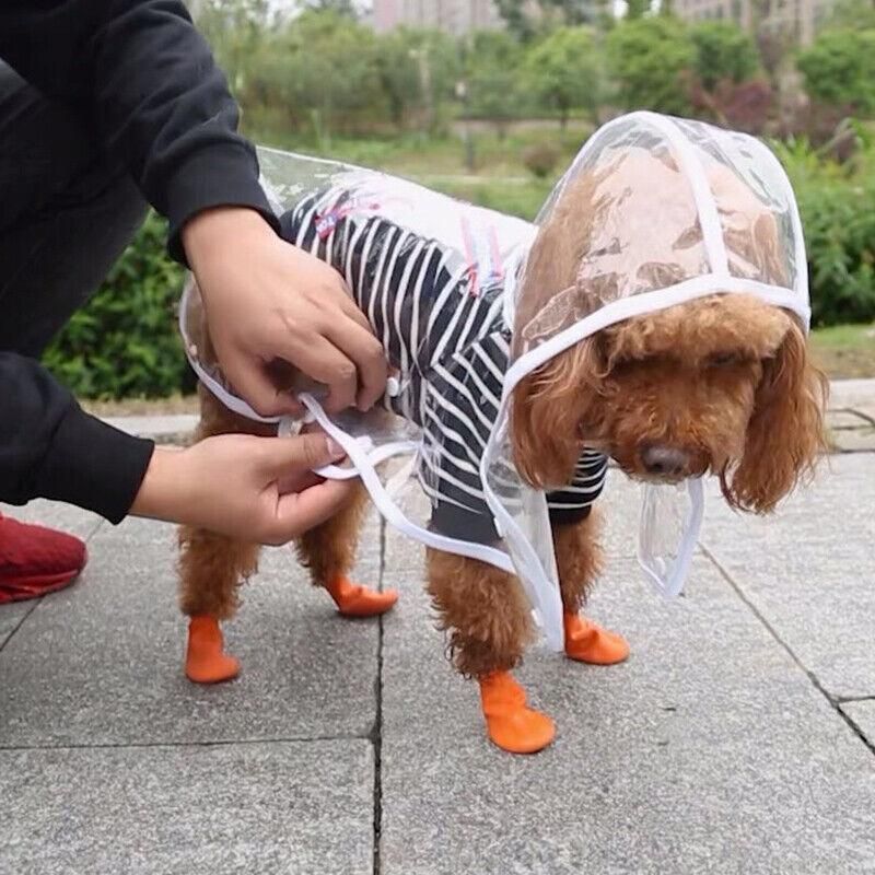 Puppy Waterproof Pet Dog Raincoat Jacket Clothes Vest Rain  Outdoor Coat Hoodies Yellow - S