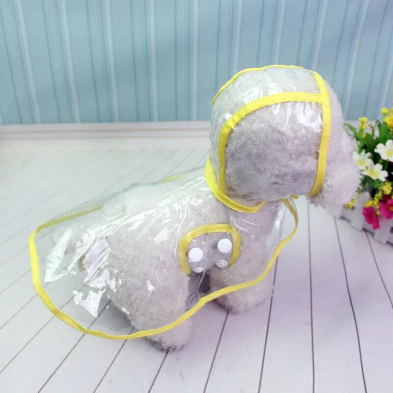 Puppy Waterproof Pet Dog Raincoat Jacket Clothes Vest Rain  Outdoor Coat Hoodies Yellow - S