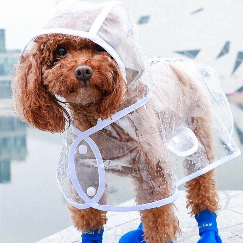 Puppy Waterproof Pet Dog Raincoat Jacket Clothes Vest Rain  Outdoor Coat Hoodies Yellow - S