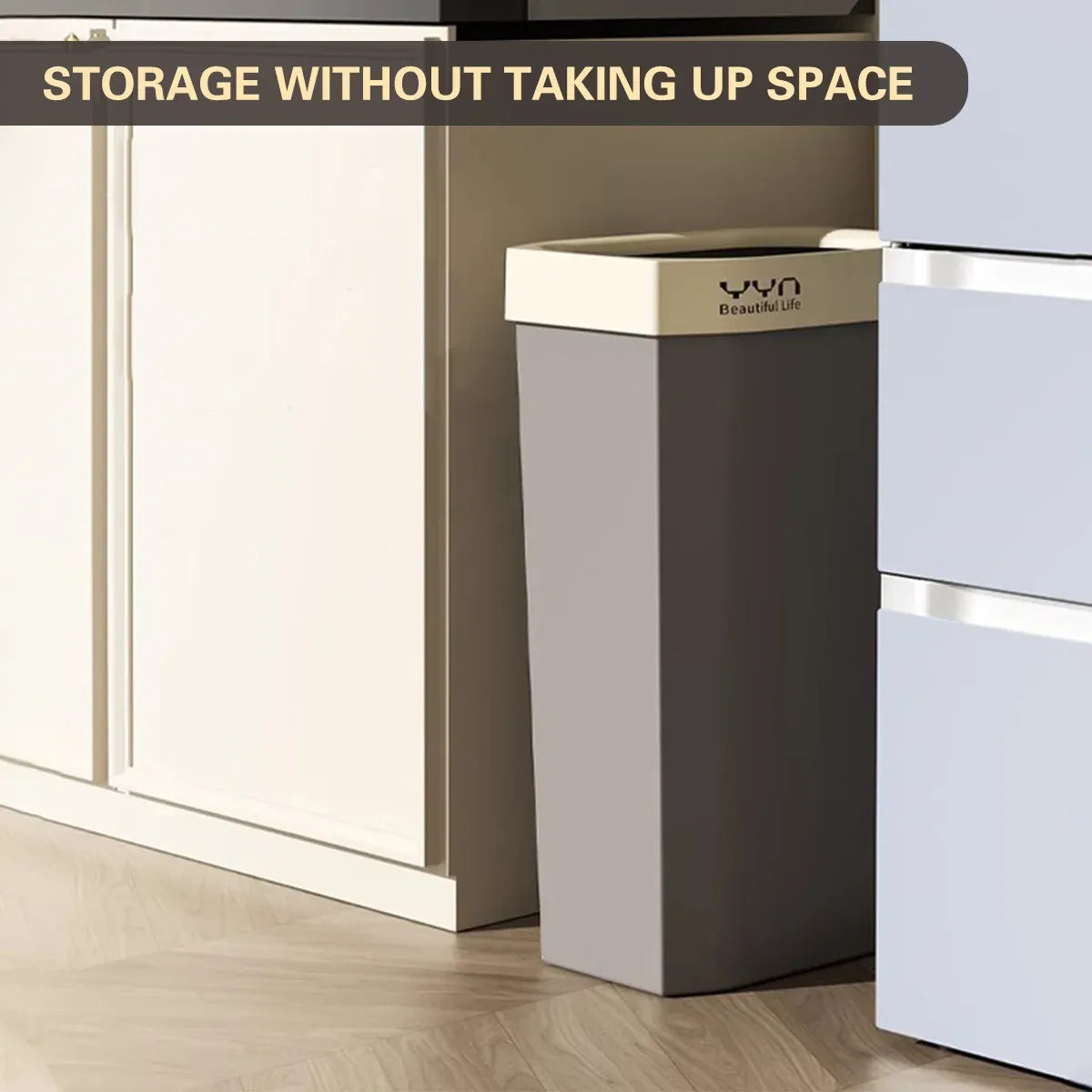 40L Large Capacity Garbage Bin Trash Can Kitchen Bathroom Bin Waste Bin Durable