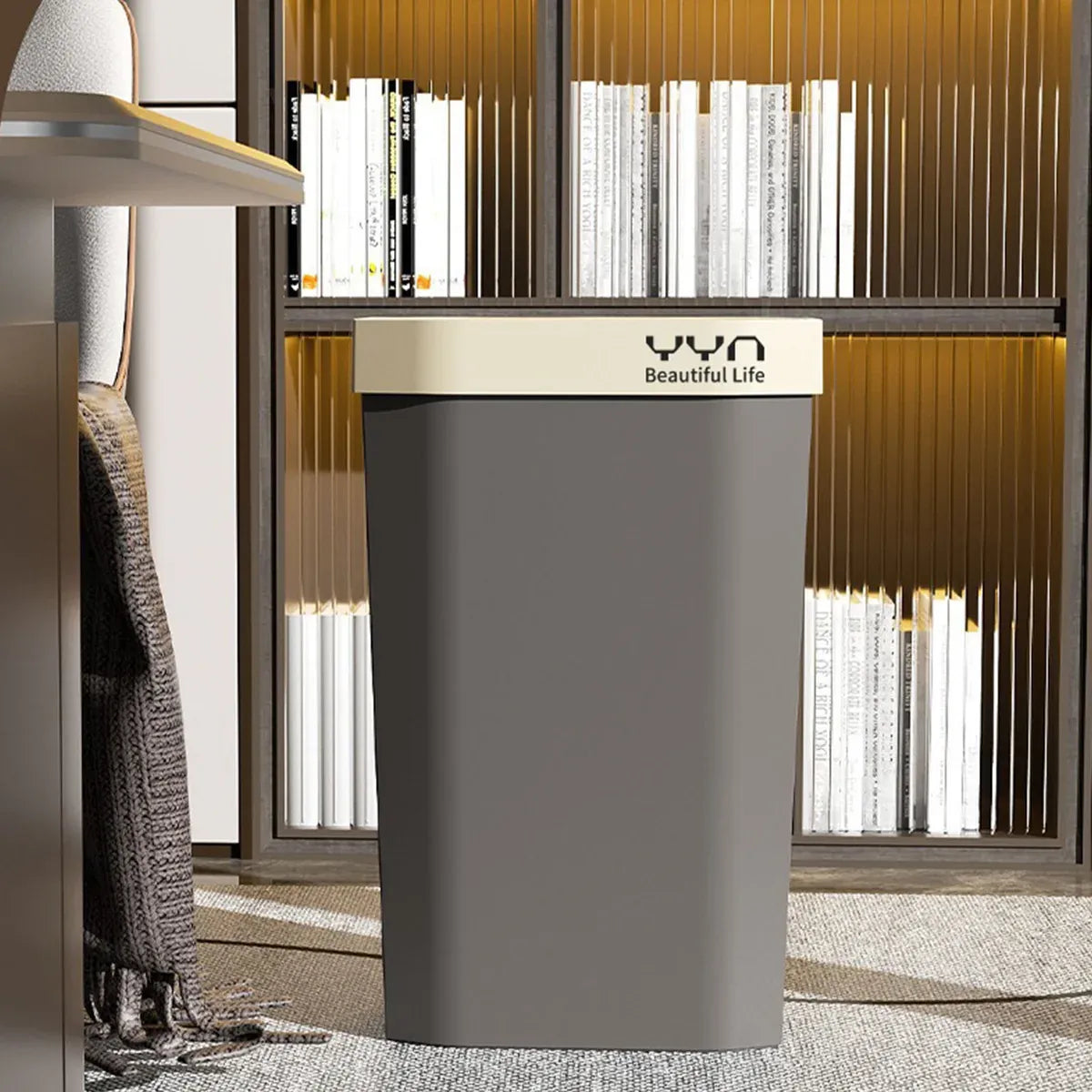 40L Large Capacity Garbage Bin Trash Can Kitchen Bathroom Bin Waste Bin Durable