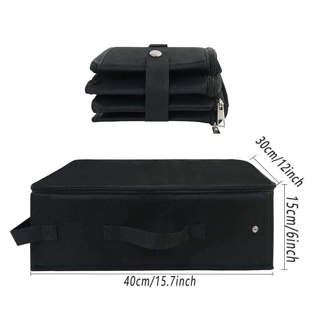 Portable Collapsible Travel Litter Box with Lid Foldable Fabric Litter Pan Bag