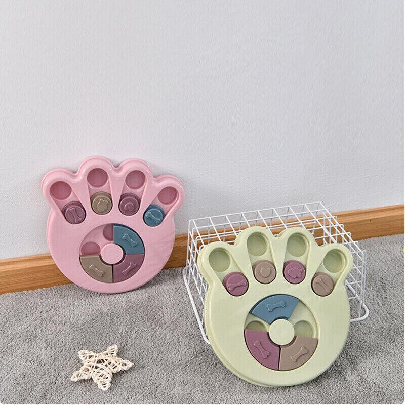 Dog Treat Dispenser Food Puzzle Toy Interactive Training Feeder Pet Supply Bowl - Hexagon-Blue