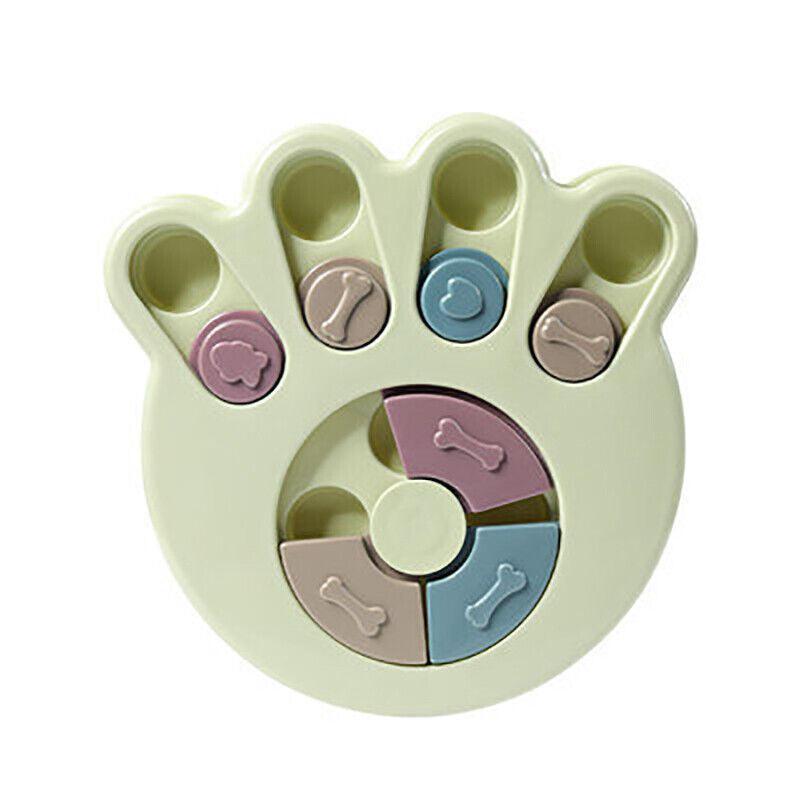 Dog Treat Dispenser Food Puzzle Toy Interactive Training Feeder Pet Supply Bowl - Hexagon-Blue