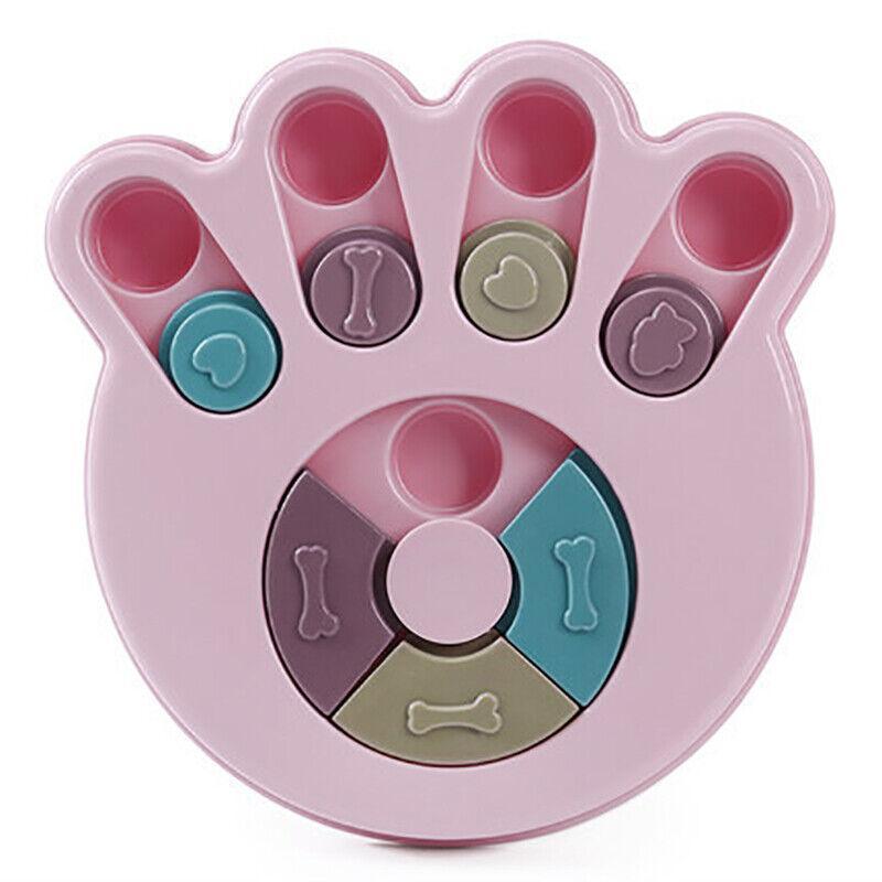 Dog Treat Dispenser Food Puzzle Toy Interactive Training Feeder Pet Supply Bowl - Hexagon-Blue