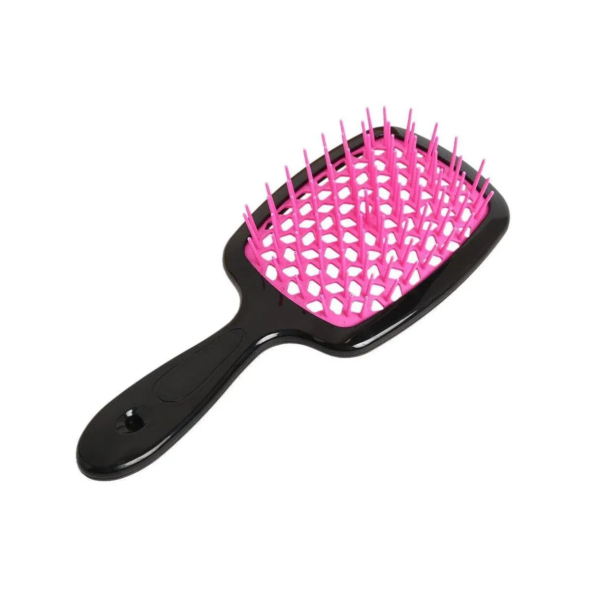 Detangling Hair Brush Hollow Vented Cushion Black and Rose Red, 1 Piece