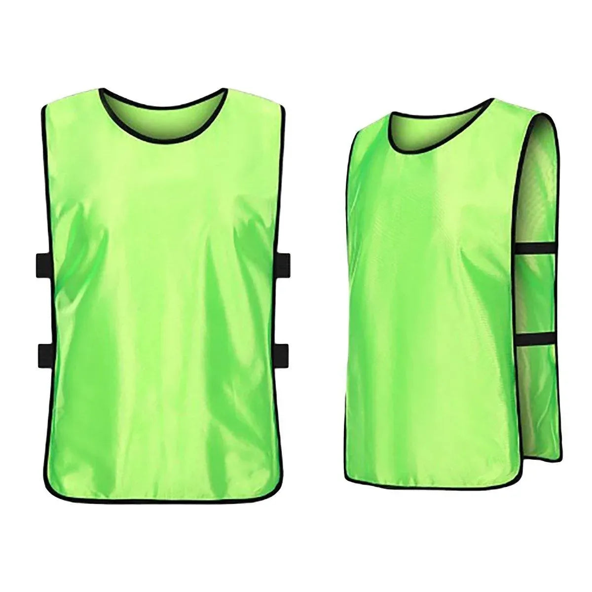 6X Sports Training Bibs Soccer Vests Group Team Bibs Basketball Cricket Football - Grass Green-L