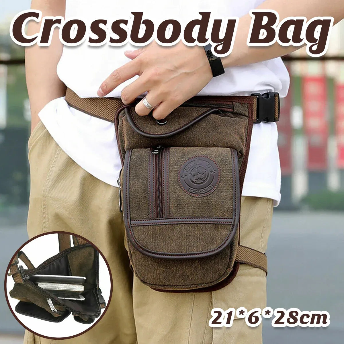 Bum Bag Hip Fanny Pack Tactical Military Waist Thigh Drop Leg Bag for Men