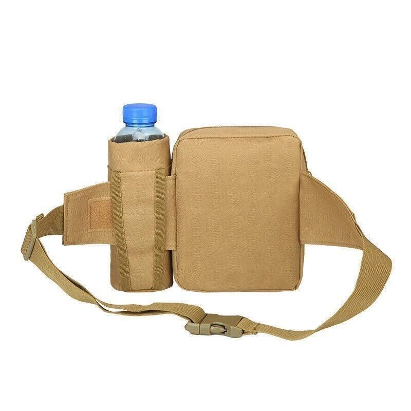 Tactical Waist Bag Belt Military Fanny Pack Pouches Buckle Men Bum Utility - Khaki