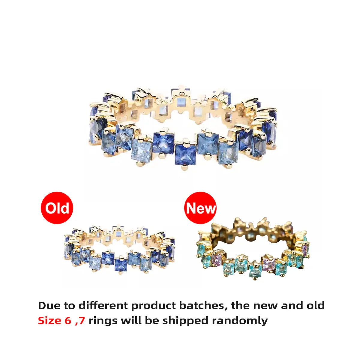 Square Design 1.2ct Simulated Diamond Women Engagement Ring Rose Gold Plated - Water Blue-Size 6