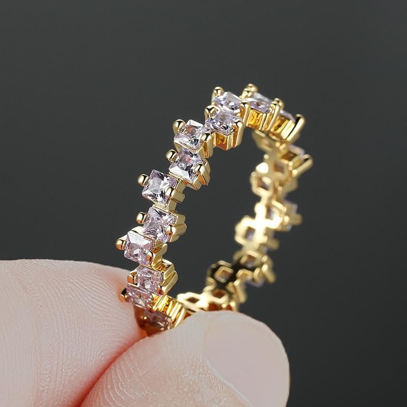 Square Design 1.2ct Simulated Diamond Women Engagement Ring Rose Gold Plated - Water Blue-Size 6