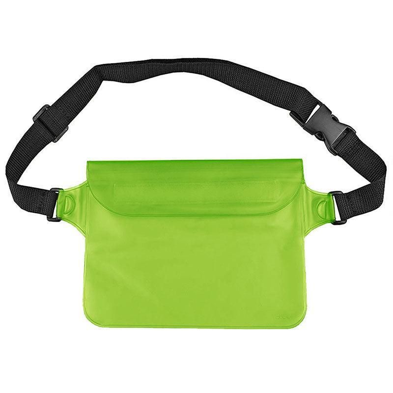 Waterproof Underwater Waist Belt Bum Bag Beach Swimming Boating Dry Phone Pouch - Green