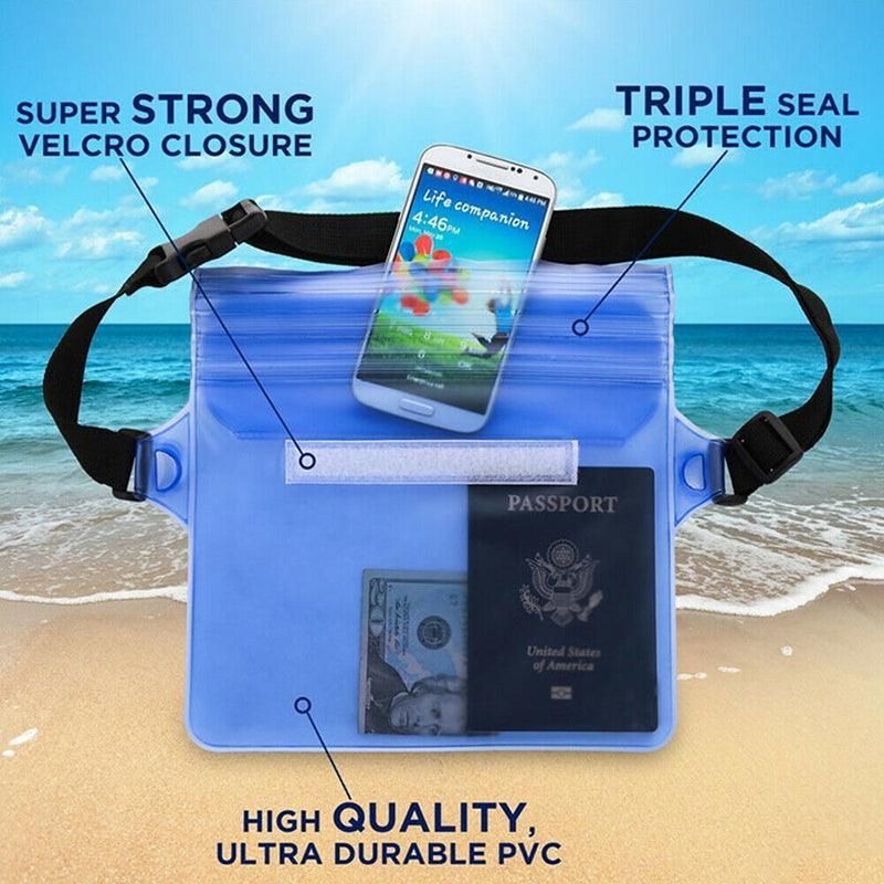 Waterproof Underwater Waist Belt Bum Bag Beach Swimming Boating Dry Phone Pouch - Green