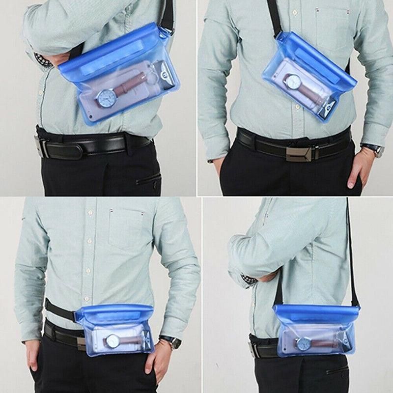 Waterproof Underwater Waist Belt Bum Bag Beach Swimming Boating Dry Phone Pouch - Green