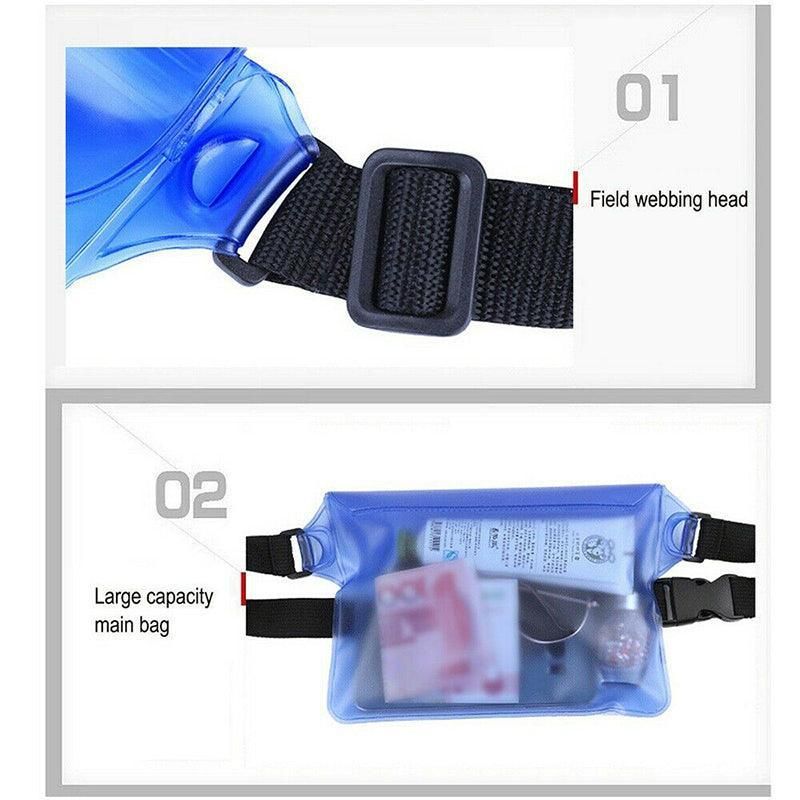 Waterproof Underwater Waist Belt Bum Bag Beach Swimming Boating Dry Phone Pouch - Green