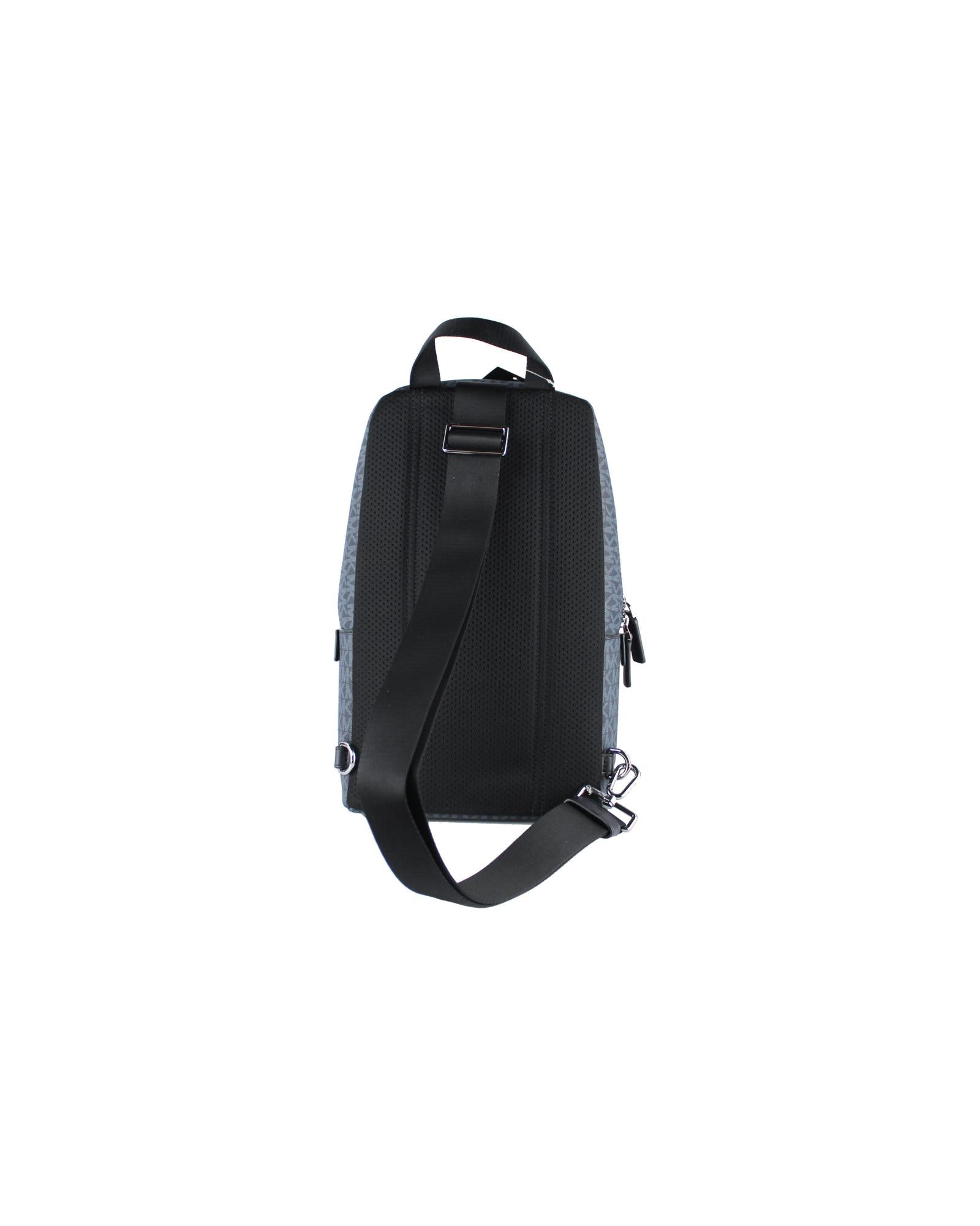 Michael Kors Men's Cooper Medium Navy Signature PVC Sling Backpack - One Size