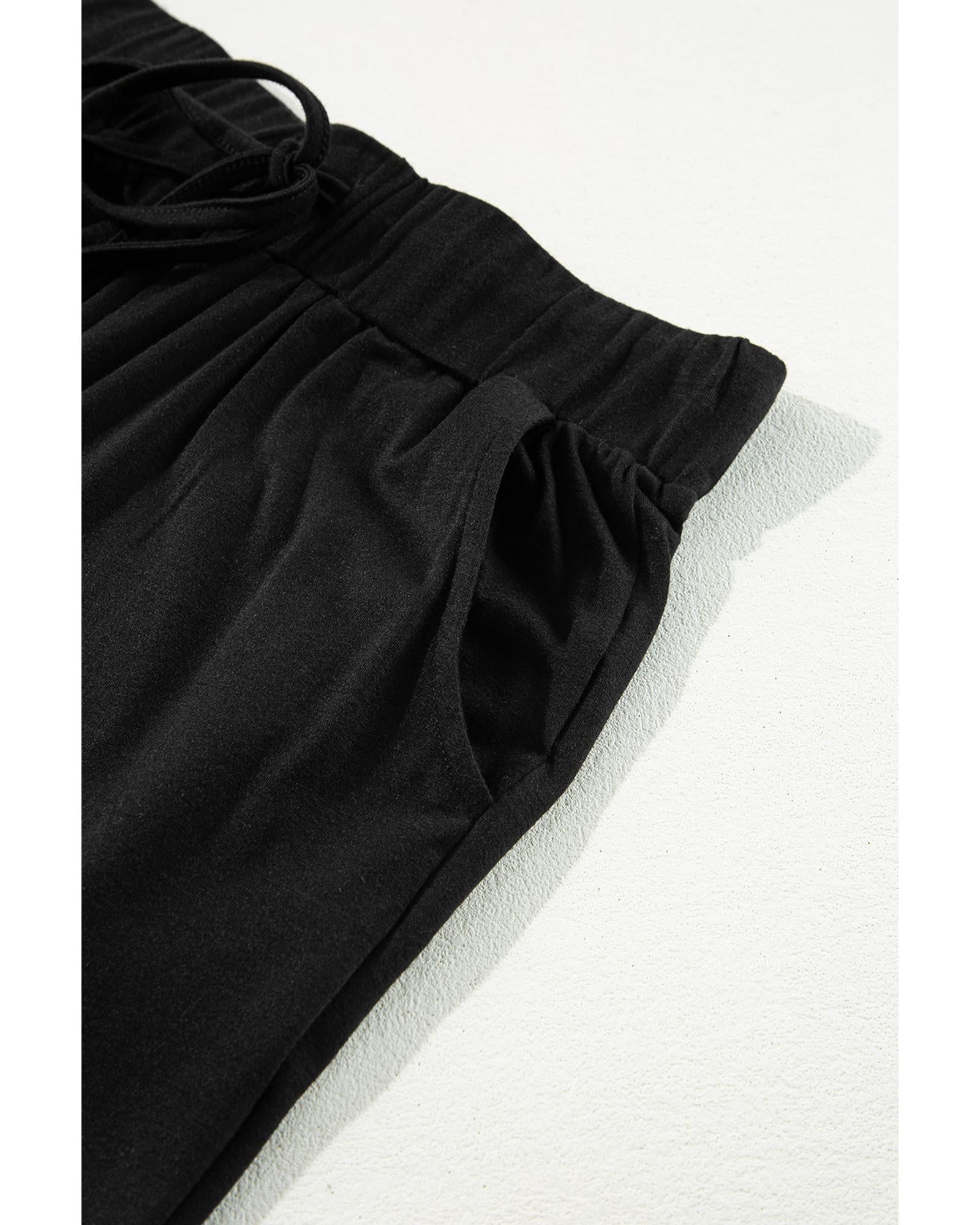 Black Split Long Cardigan and Skinny Pants Lounge Set - S