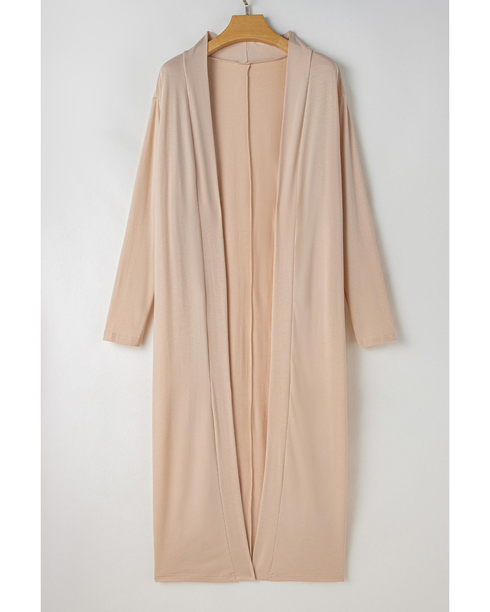 Parchment Split Long Cardigan and Skinny Pants Lounge Set - 2XL