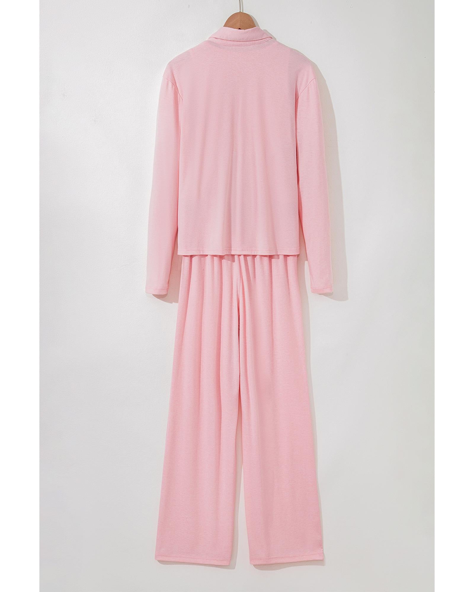 Light Pink 3-Piece Cozy Knit Lounge Set - M