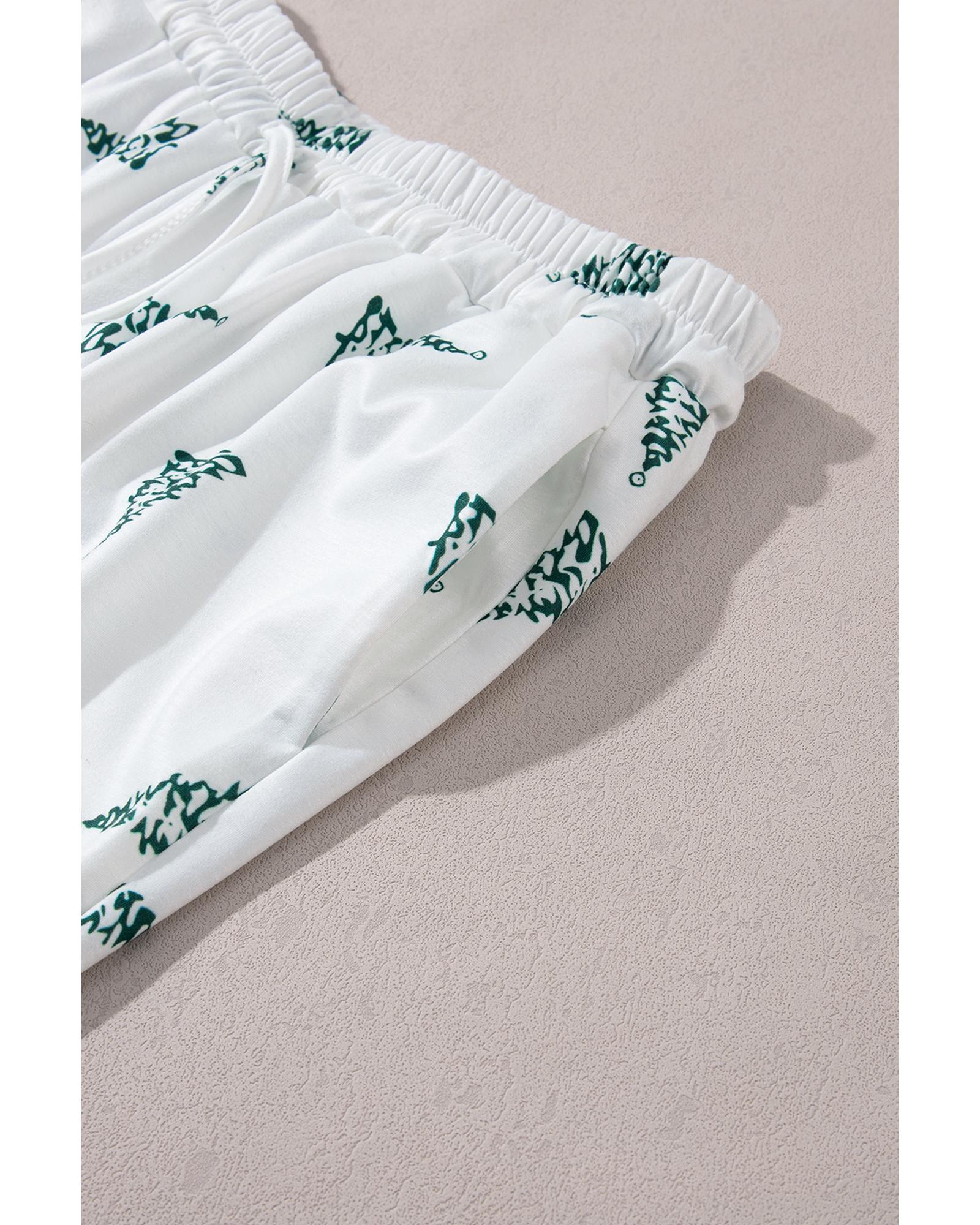 Skobeloff Christmas Tree Print Tee and Pants Lounge Set - XL