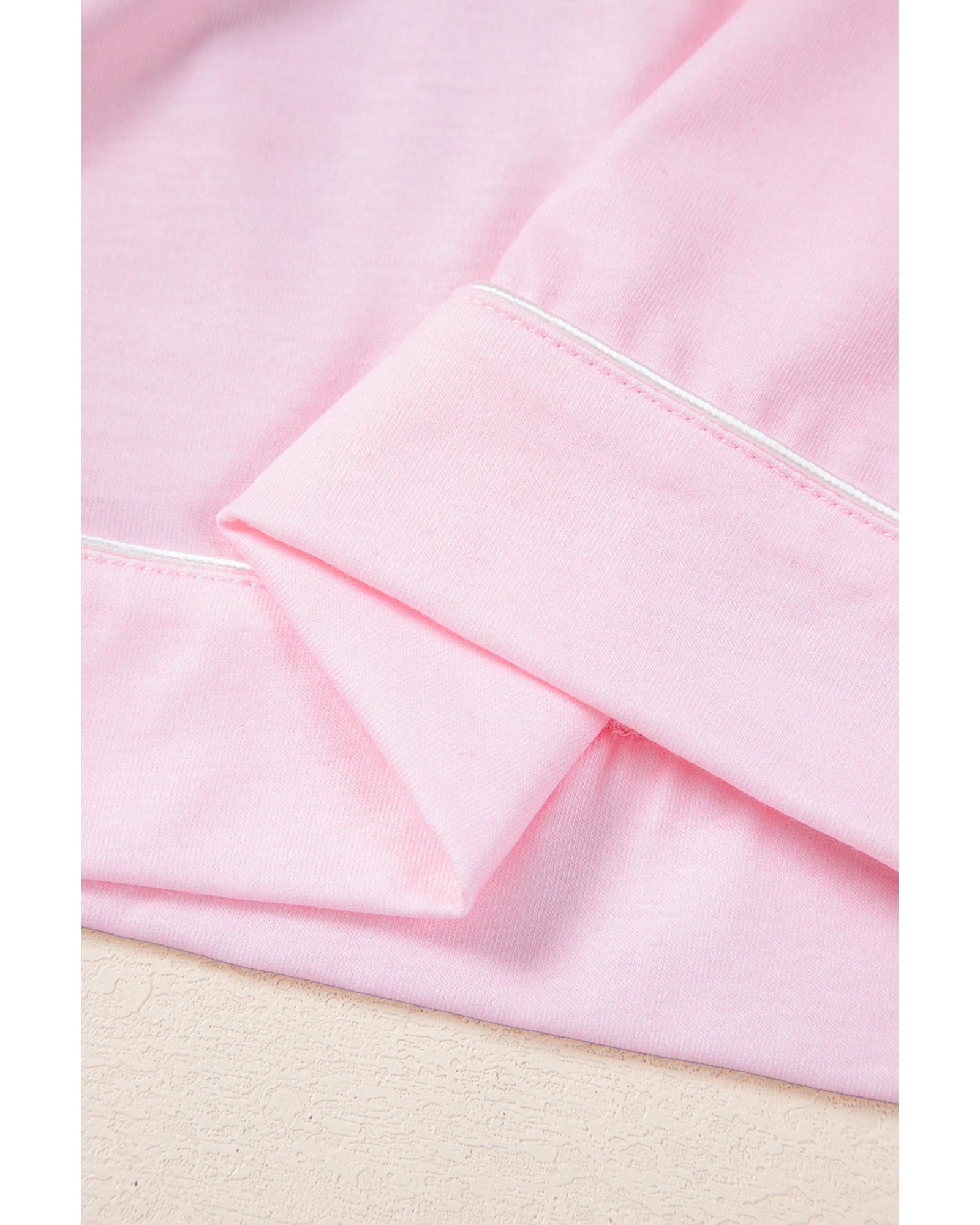 Pink Stars Short Sleeve Shirt and Shorts Bamboo Pajama Set - L