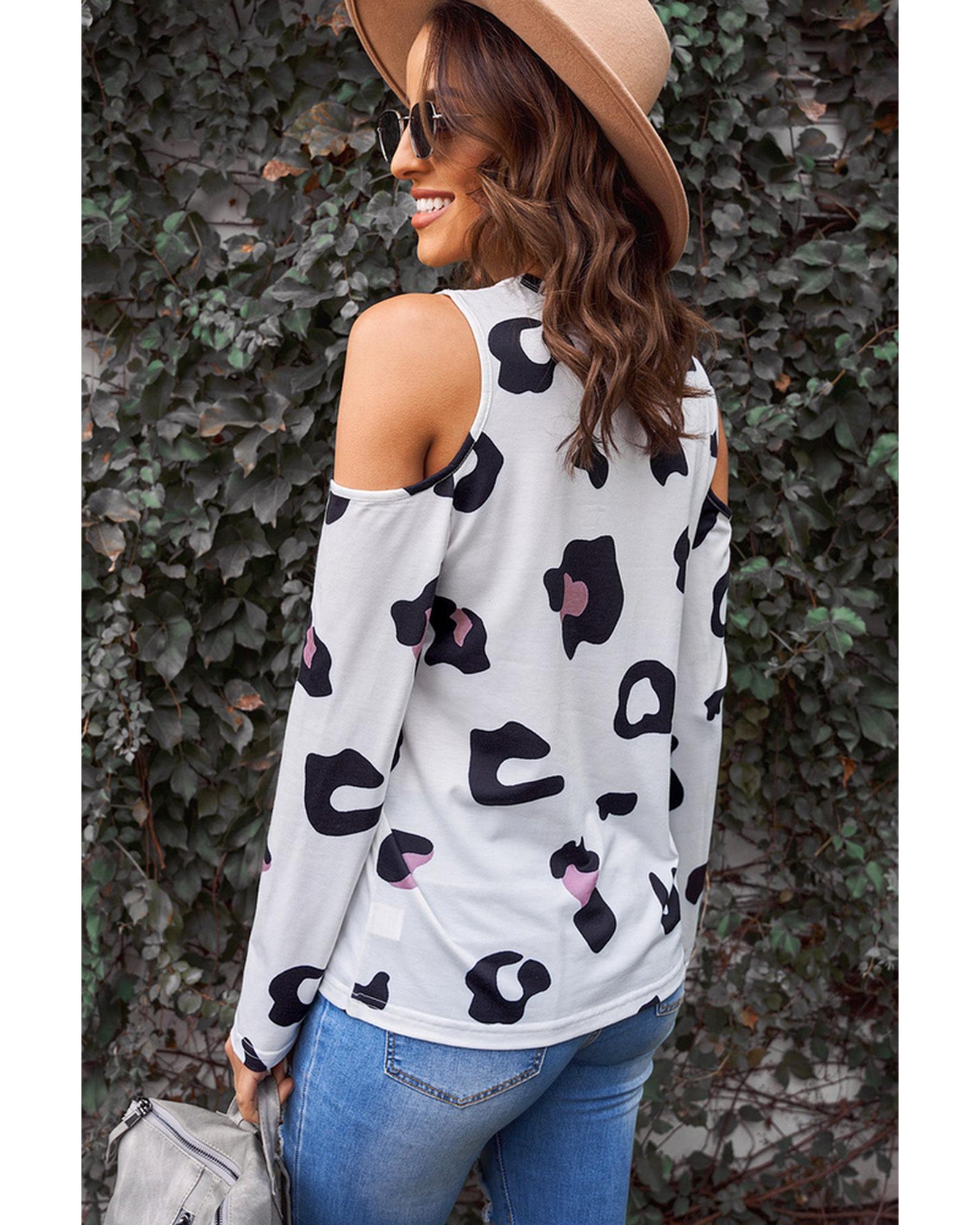 Azura Exchange Hollow Out Cold Shoulder Blouse - S