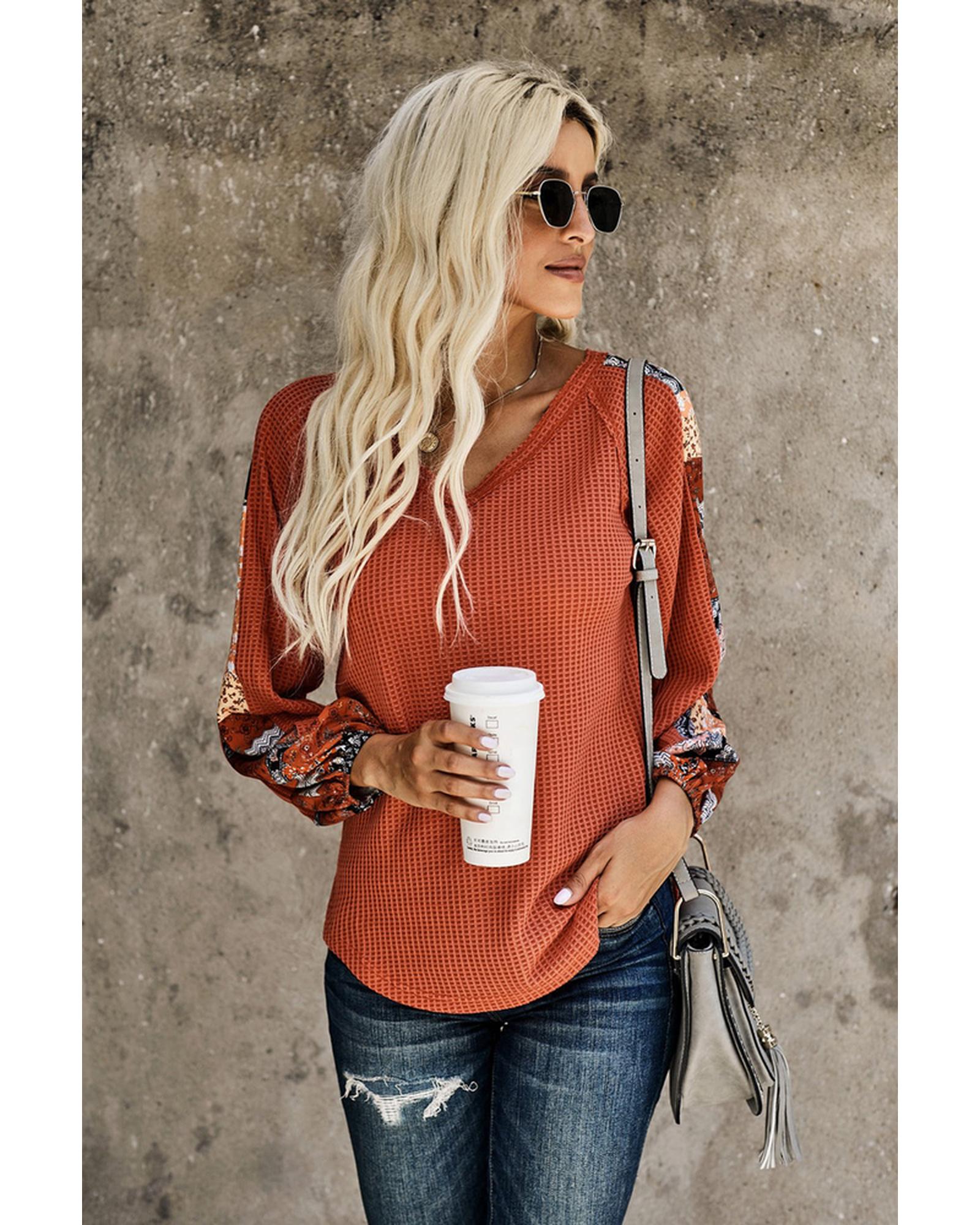 Azura Exchange Eyelet Thermal Knit Top - L
