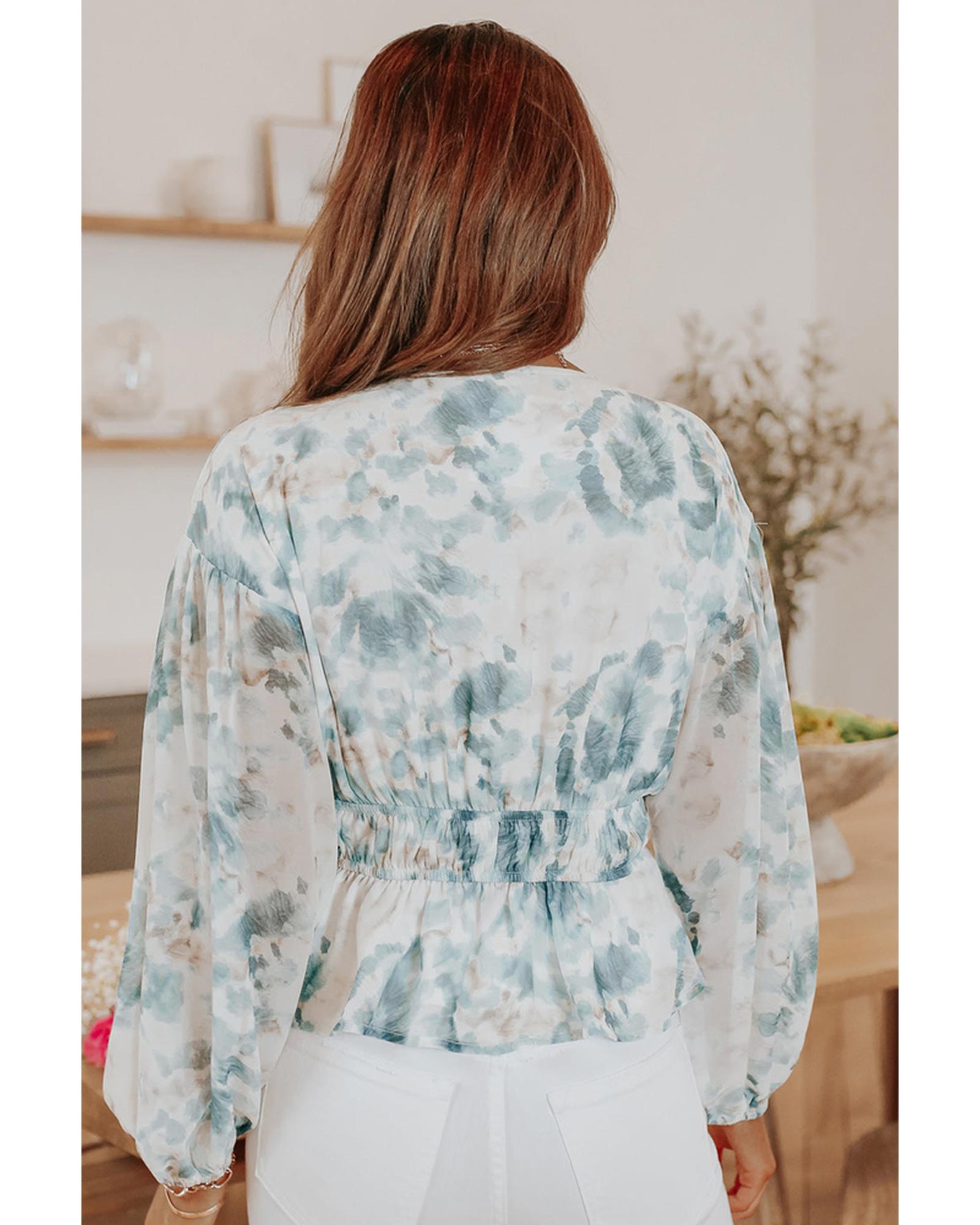 Azura Exchange Tie-Dye Peplum Top - M