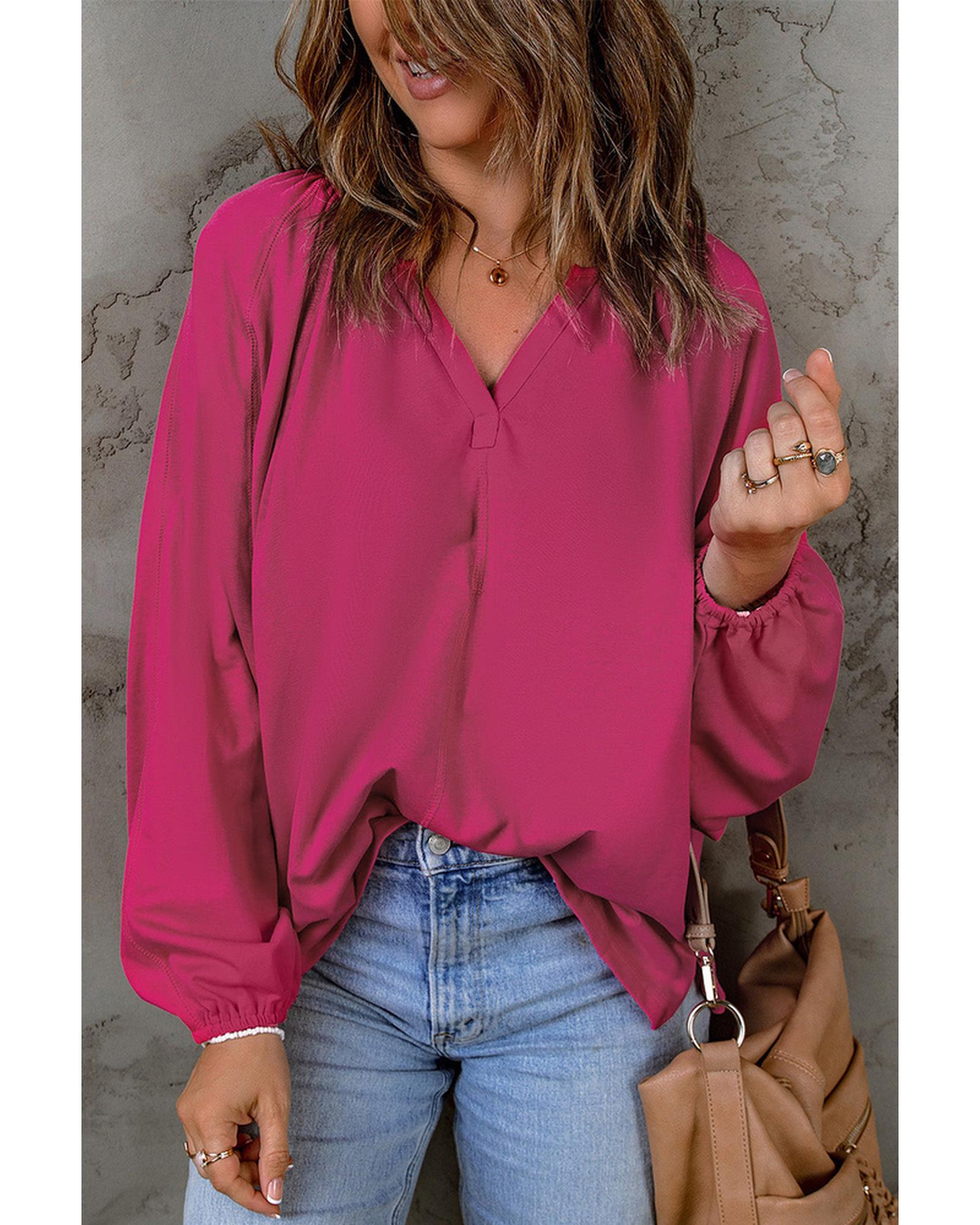Azura Exchange Split V Neck Dolman Top - M