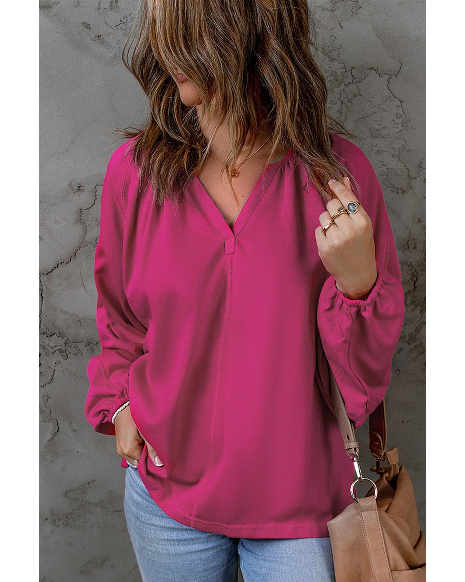 Azura Exchange Split V Neck Dolman Top - M