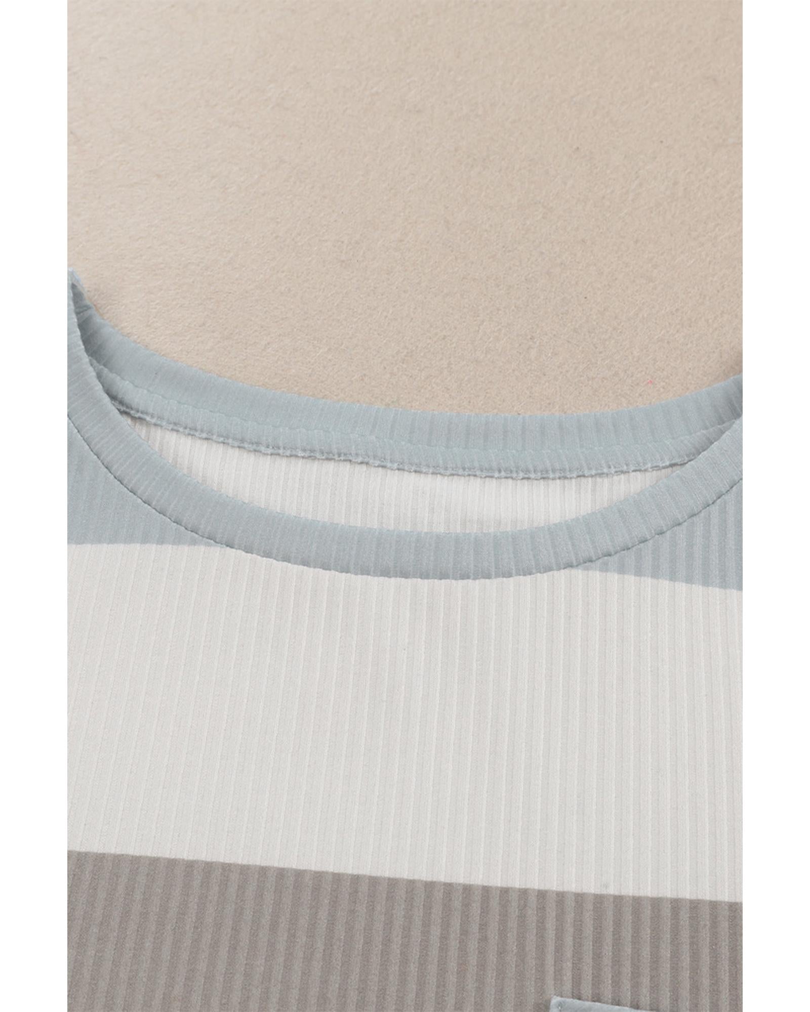 Azura Exchange Ribbed Knit Top with Pocket - XL