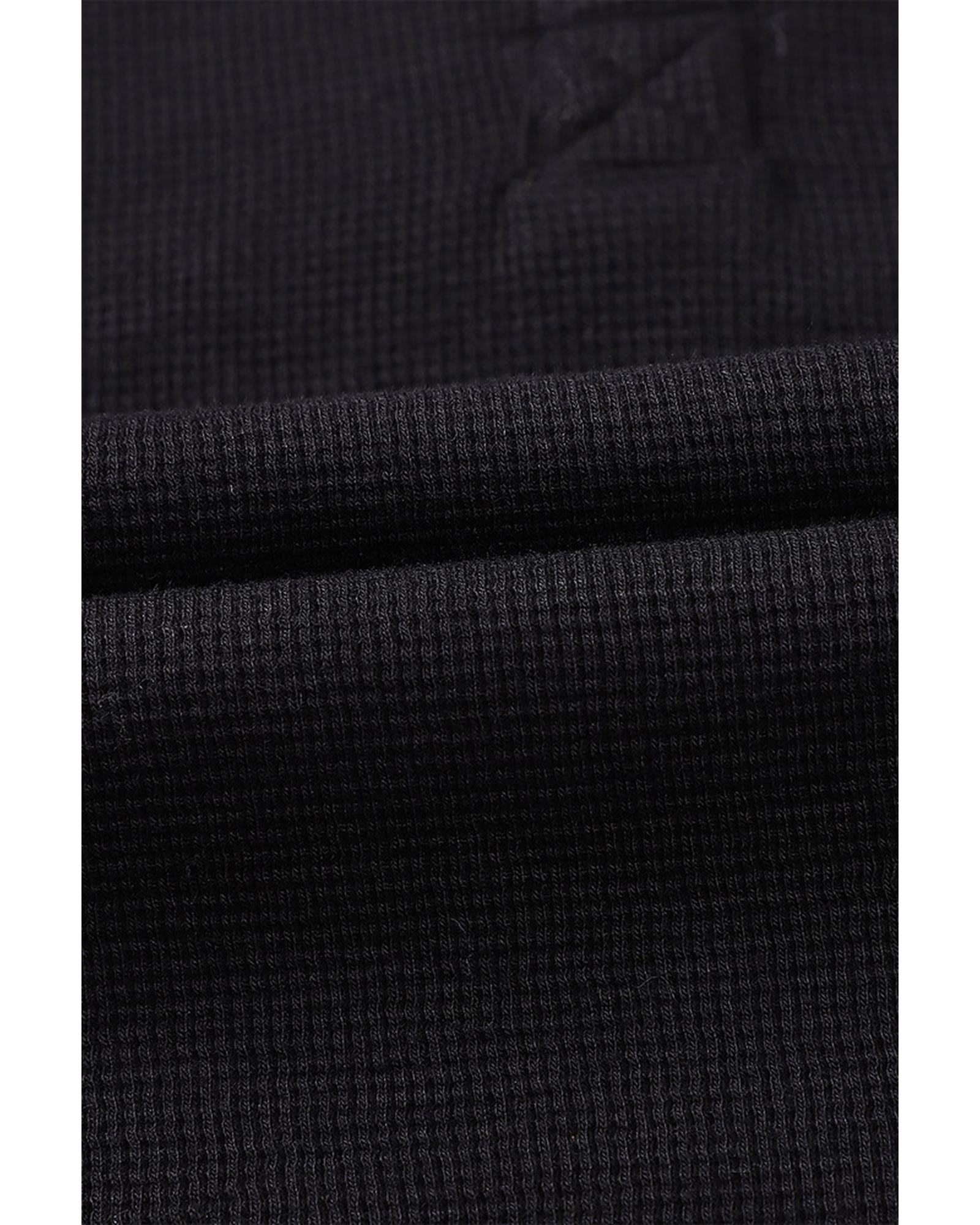 Azura Exchange Waffle Knit Henley Top - M