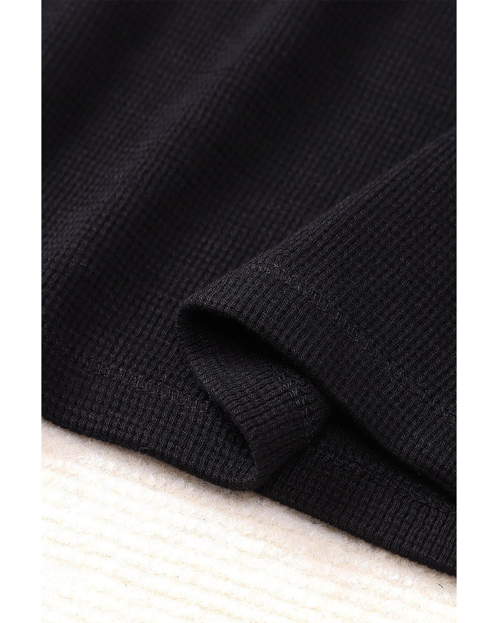 Azura Exchange Waffle Knit Henley Top - M