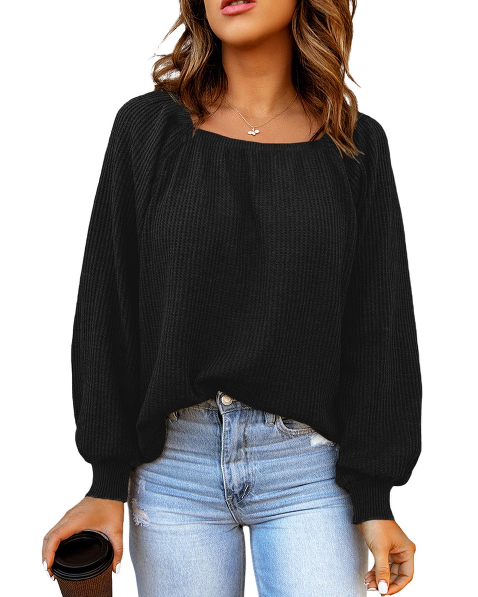 Azura Exchange Puff Sleeve Waffle Knit Top - XL