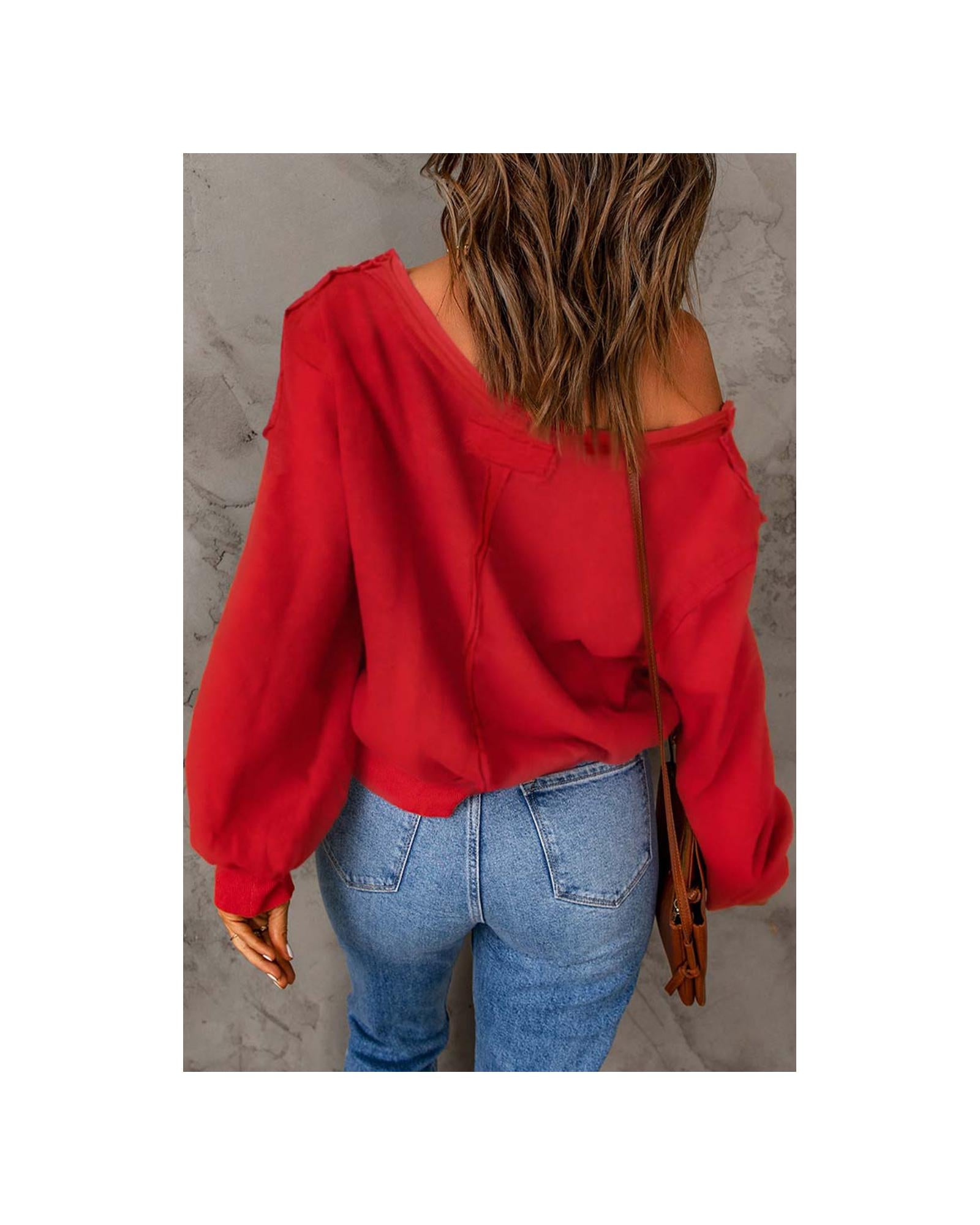 Azura Exchange Distressed Knit Patched Top - M