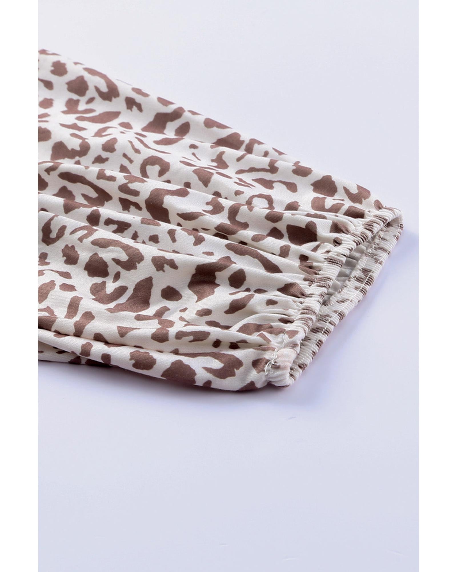Azura Exchange Leopard Colorblock Top - M