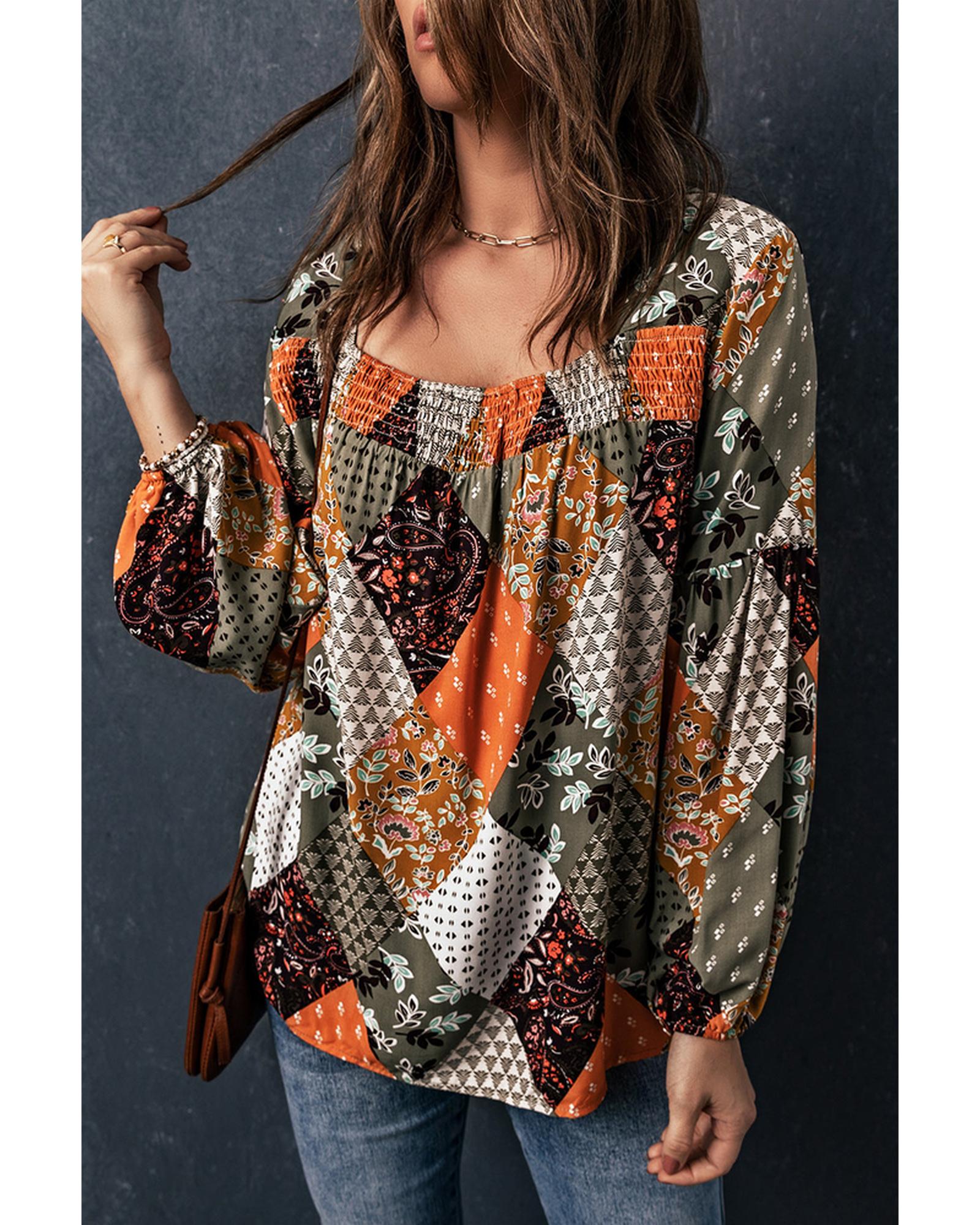 Azura Exchange Mixed Print Blouse - L
